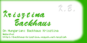 krisztina backhaus business card